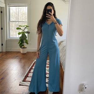 Hooded Blue Jumpsuit